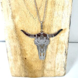 Pendentif tête de taureau ACIER