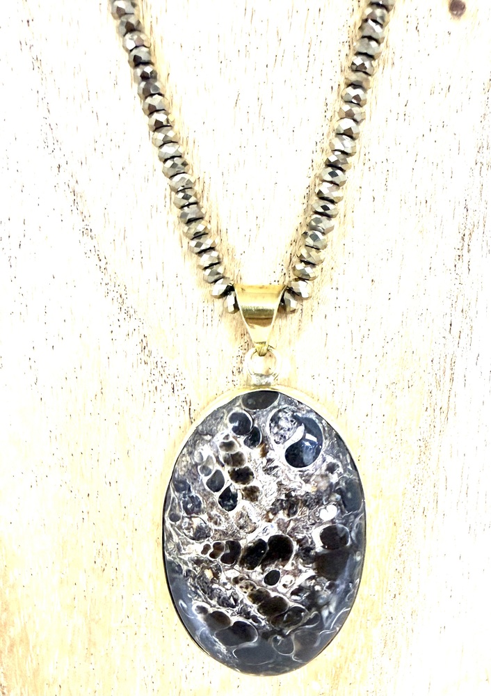 Sautoir hématite et agate turitelle – Image 2