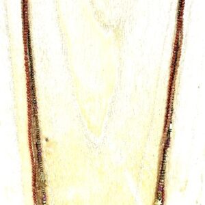 Sautoir Jaspe rouge, hématite et gold stone